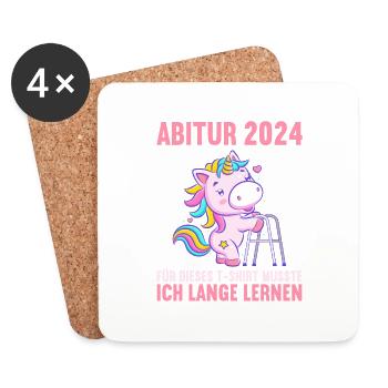 Abitur Junge Mädchen Abi Abitur 2024 - Untersetzer (4er-Set) - Weiß - Vorne
