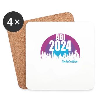 Abitur Junge Mädchen Abi Abitur 2024 - Untersetzer (4er-Set) - Weiß - Vorne