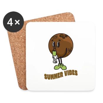 Coconut Lover Juice Beach Tropical Summer - Untersetzer (4er-Set) - Weiß - Vorne