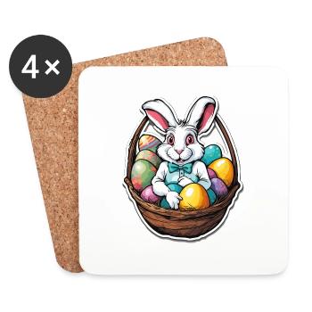 Easter Bunny / Easter / Eggs / Holidays / Easter - Coasters (set of 4) - white - Front