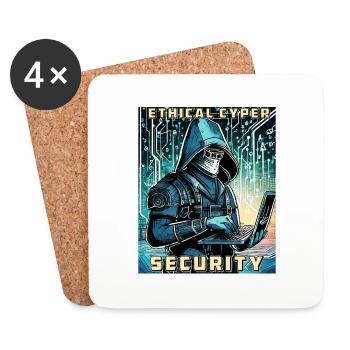 Ethical Cyber Security - Coasters (set of 4) - white - Front