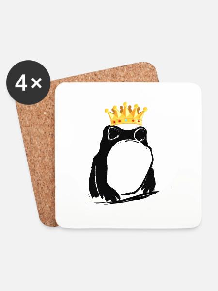 Froschkönig, frosch, Krone,comic - Untersetzer (4er-Set) - Weiß