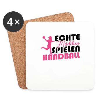 Echte Mädchen spielen Handball - Untersetzer (4er-Set) - Weiß - Vorne