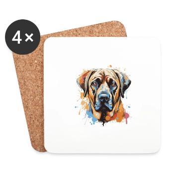 Kangal Hund Pop Art Kopf - Untersetzer (4er-Set) - Weiß - Vorne