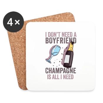 Sparkling wine: my true love - Coasters (set of 4) - white - Front