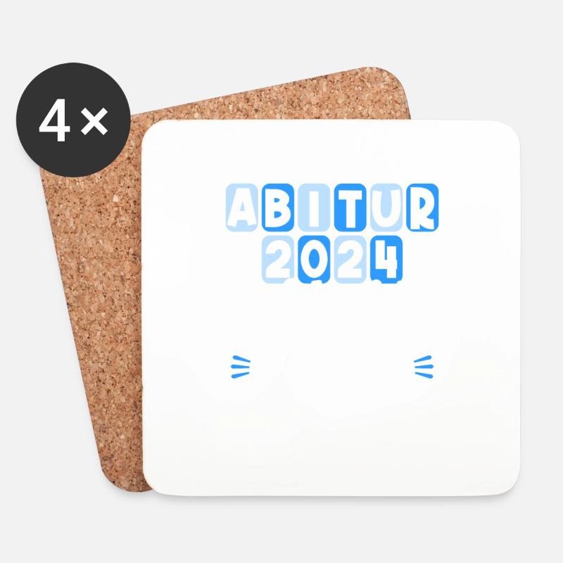 Abitur Junge Mädchen Abi Abitur 2024 - Untersetzer (4er-Set) - Weiß
