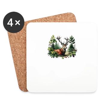 Red Deer I Hunting Motif - Coasters (set of 4) - white - Front