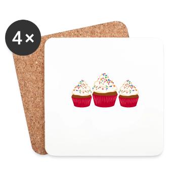 Cuisson Jeu de mots Cuire Cuisinier Chef Boulanger - Dessous de verre (lot de 4) - blanc - Devant