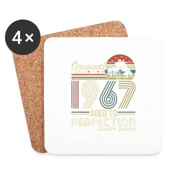 Vintage 1967 - Retro Birthday Gift Idea - Untersetzer (4er-Set) - Weiß - Vorne