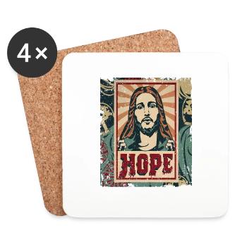 Jesus Hope - Untersetzer (4er-Set) - Weiß - Vorne
