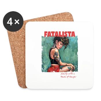 Femme Fatal Fatalista Beauty with a Touch Danger - Untersetzer (4er-Set) - Weiß - Vorne