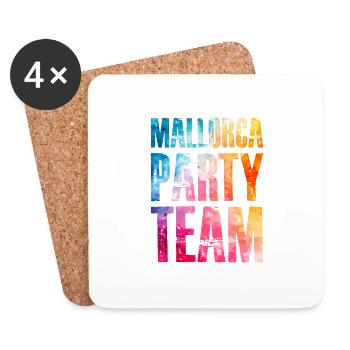 Mallorca Party Team Colorful - Coasters (set of 4) - white - Front