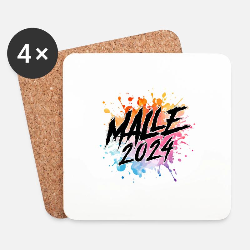 Malle 2024 Bunt - Untersetzer (4er-Set) - Weiß
