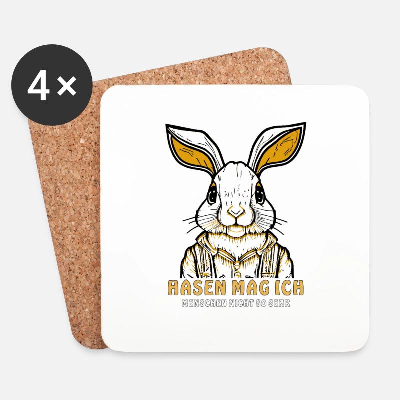 HASE HASEN MAG ICH - Untersetzer (4er-Set) - Weiß