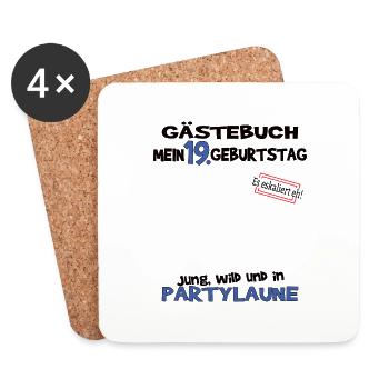 19th Birthday Man and Woman Guestbook - Coasters (set of 4) - white - Front