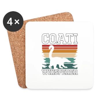 Coati Whisperer Nasenbärenflüsterer Coatimundi - Dessous de verre (lot de 4) - blanc - Devant