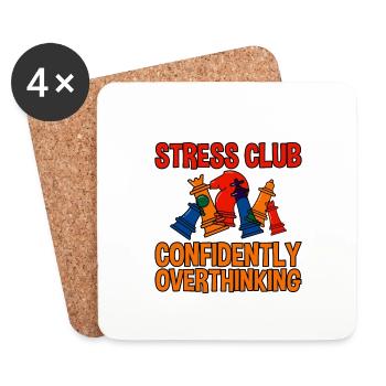 Club du stress, Penser trop en toute confiance 2 - Dessous de verre (lot de 4) - blanc - Devant