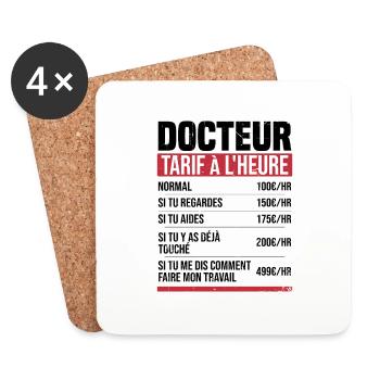 Doktor Stundensatz Humor Geschenkidee - Untersetzer (4er-Set) - Weiß - Vorne