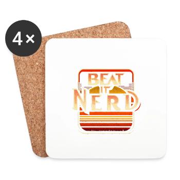 Beat it Nerd 7 - Coasters (set of 4) - white - Front