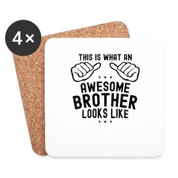 Voici à quoi ressemble un frère génial - Best - Dessous de verre (lot de 4) - blanc - Devant