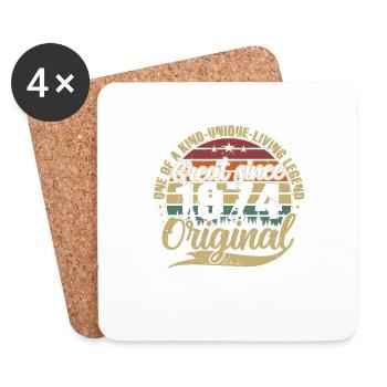 Great Since 1974 Vintage Birthday Gift - Coasters (set of 4) - white - Front