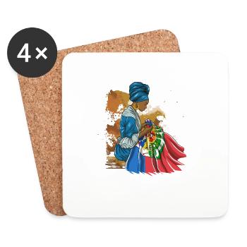 Haïti drapeau haïtien femme princesse je cadeau - Dessous de verre (lot de 4) - blanc - Devant