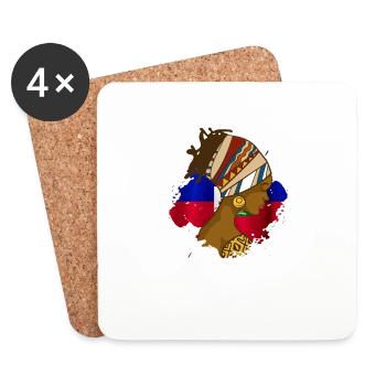 Haïti drapeau haïtien femme princesse je cadeau - Dessous de verre (lot de 4) - blanc - Devant