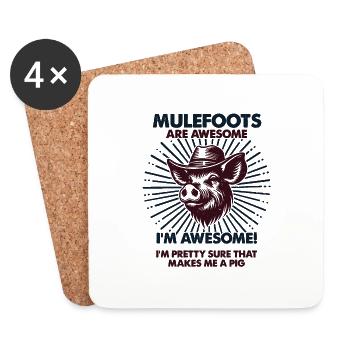 Pig Dad Mom - Farmer Mulefoots - Coasters (set of 4) - white - Front