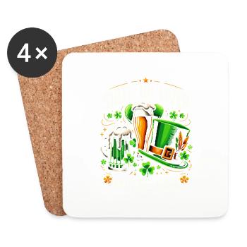 Tais-toi Liver Tu vas bien Fête irlandaise de la Saint-Patrick - Dessous de verre (lot de 4) - blanc - Devant