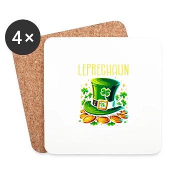 Je ne suis pas un lutin Je suis juste court St Patricks - Dessous de verre (lot de 4) - blanc - Devant