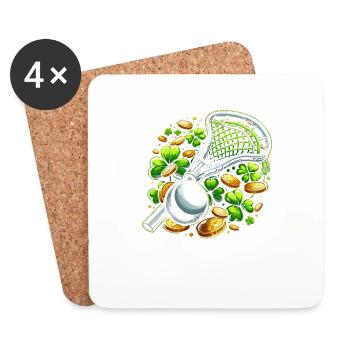 Lacrosse Shamrock St Patricks Day Shenanigans - Coasters (set of 4) - white - Front
