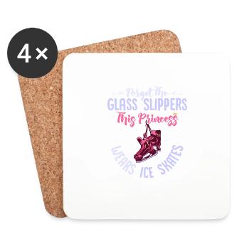 Princess of the Rink: Skates Over Slippers - Coasters (set of 4) - white - Front