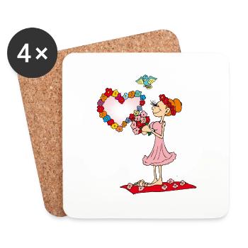 Couronne de fille au mariage - Dessous de verre (lot de 4) - blanc - Devant