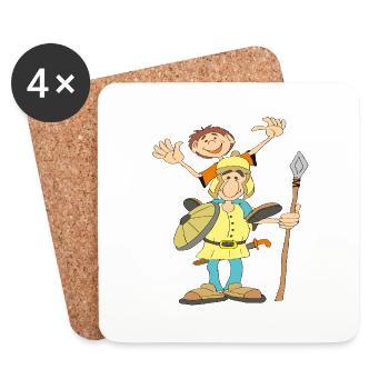Traditional Soldier with Shield - Coasters (set of 4) - white - Front