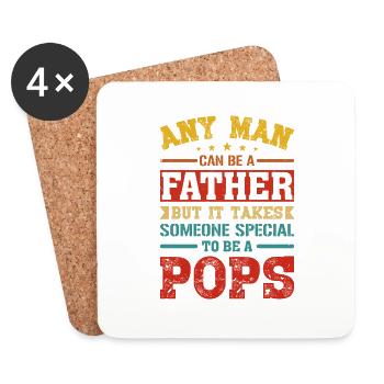 Father Someone Pops Father's Day Father Gifts - Untersetzer (4er-Set) - Weiß - Vorne