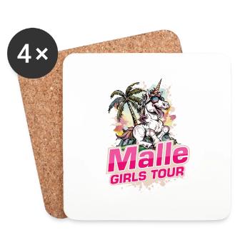 Malle Girls Tour Unicorn Holiday Mallorca - Coasters (set of 4) - white - Front