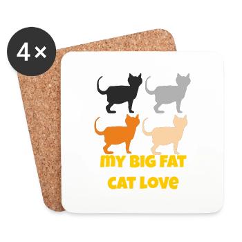 my big fat catlove - Untersetzer (4er-Set) - Weiß - Vorne