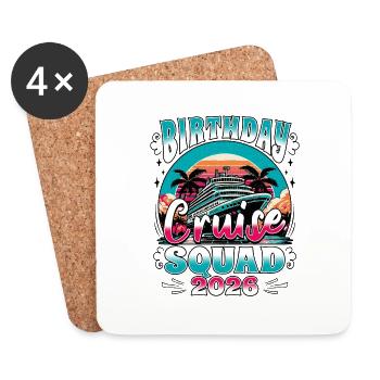 Escouade de croisière d’anniversaire 2026 - Dessous de verre (lot de 4) - blanc - Devant