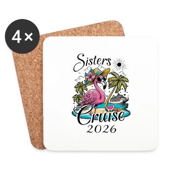 Sisters Cruise 2026 - Untersetzer (4er-Set) - Weiß - Vorne
