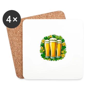 Tais-toi Liver Tu vas bien Fête irlandaise de la Saint-Patrick - Dessous de verre (lot de 4) - blanc - Devant