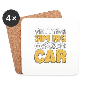 My Sim Rig Cost More Than My Car Rennsimulator - Untersetzer (4er-Set) - Weiß - Vorne