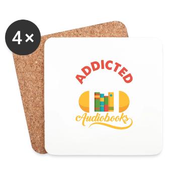 Ears Only: Addicted To Audiobooks - Untersetzer (4er-Set) - Weiß - Vorne