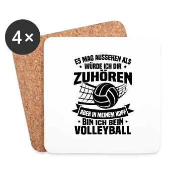 In my head I'm playing volleyball - Coasters (set of 4) - white - Front