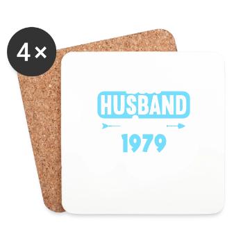 Meilleur mari depuis 1979 45e anniversaire de mariage - Dessous de verre (lot de 4) - blanc - Devant