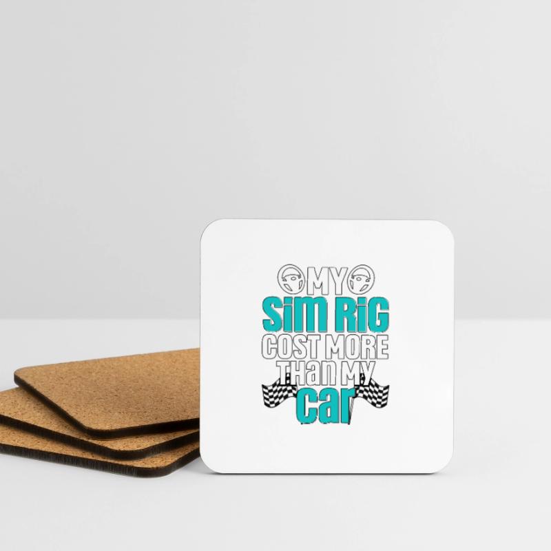 Mon simulateur de simulation coûte plus cher que mon simulateur de course automobile Dessous de verre (lot de 4)