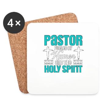 Pastor Fueled By Humor For Pastors - Coasters (set of 4) - white - Front