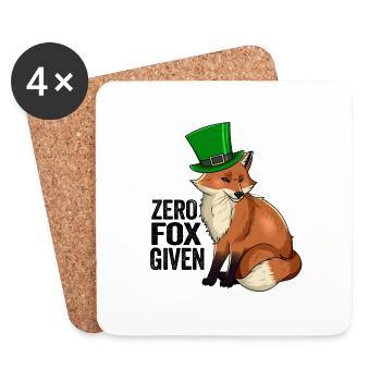 Zero Fox Given Pun Cute Kawaii Irish Fox - Coasters (set of 4) - white - Front