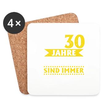 30. Geburtstag - Untersetzer (4er-Set) - Weiß - Vorne