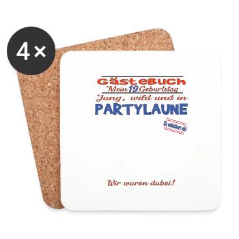19th Birthday Man and Woman Guestbook - Coasters (set of 4) - white - Front
