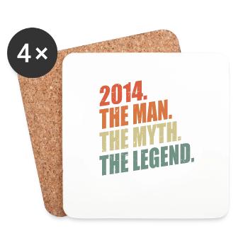 2014 Mann Mythos Legend Jahrgang Geburtstag - Coasters (set of 4) - white - Front